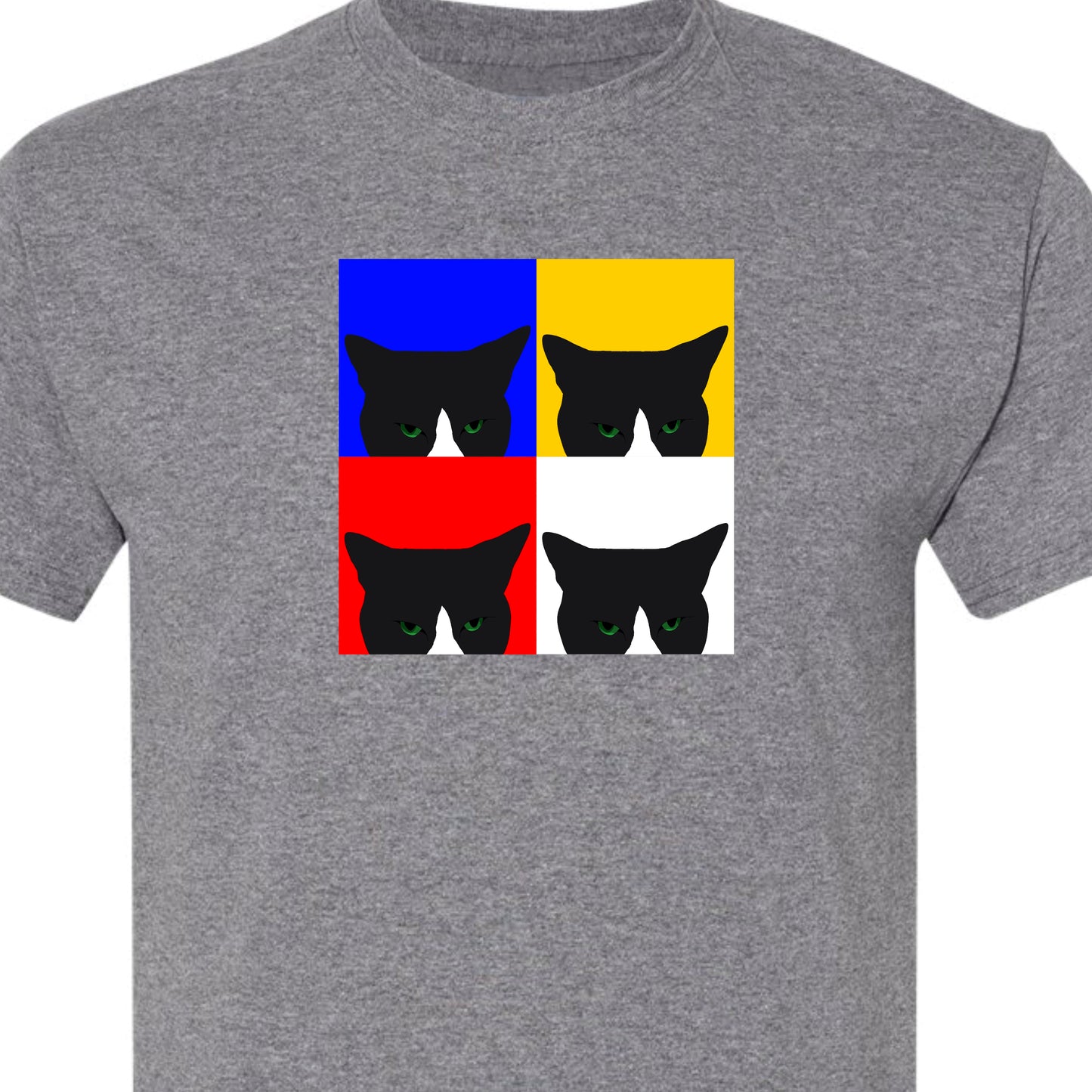 Modern Art Cat Short Sleeved TShirt